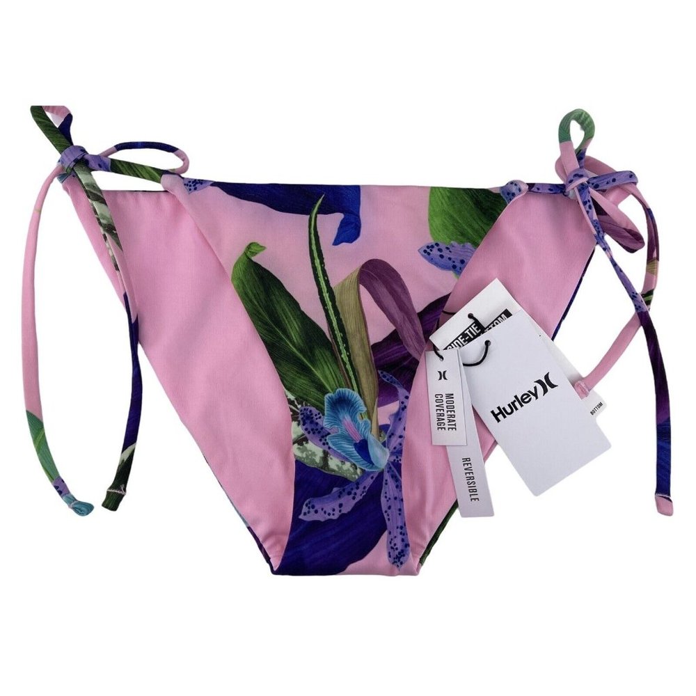 Hurley Bikini Reversible Bottom Floral Hawaiian Tropical Reversible CQ3886 S‎